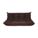 Togo 3 seater sofa in brown leather designed by Michel Ducaroy 1973