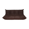Togo 3 seater sofa in brown leather designed by Michel Ducaroy 1973