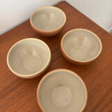 Set of 4 vintage stoneware bowls – terracotta tones – natural raw spirit