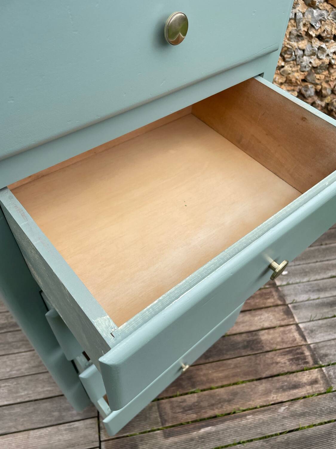 Vintage 1950 water green chiffonier