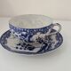 Vintage blue fine china tea set