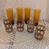 4 vintage orangeade glasses