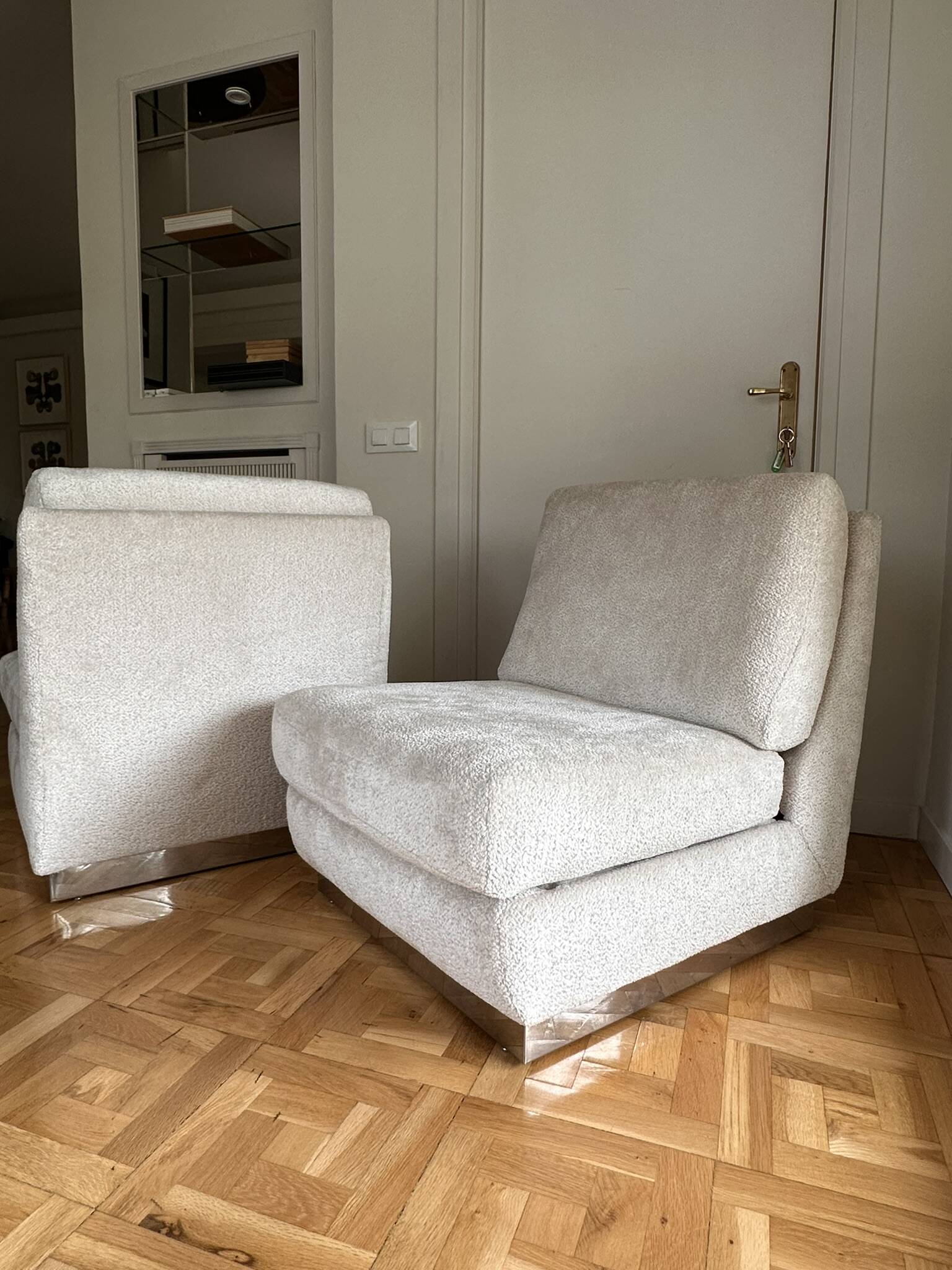 Sofa set + 2 Jacques Charpentier armchairs