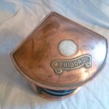 lantern lantern in copper and blue curved glass nautical object