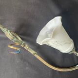 Art Deco wall light, opaline, white, marbled