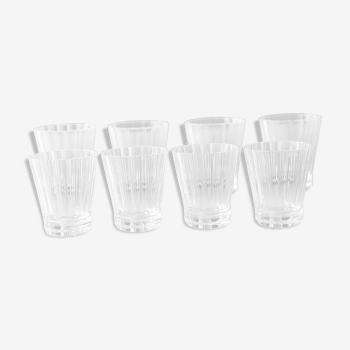 Lot de 4 verres à vin et de 4 verres à eau Paloma Picasso en cristal Villeroy & Boch.