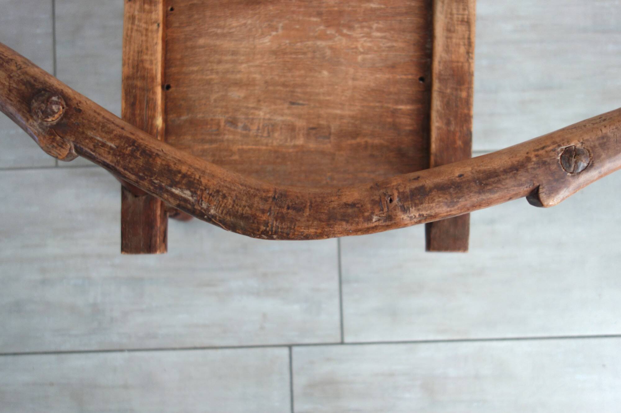 Antique brutalist Baoulé African chair