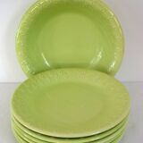 6 antique dinner plates and serving dish Ceramiche, Italy