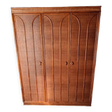 Brown varnished rattan cabinet