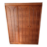 Brown varnished rattan cabinet