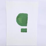 Green geometric minimalist painting