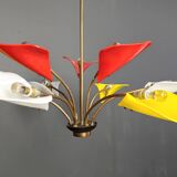 Vintage multi colour italian chandelier, 1960s