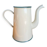 Vintage enamelled tin coffee pot / jug
