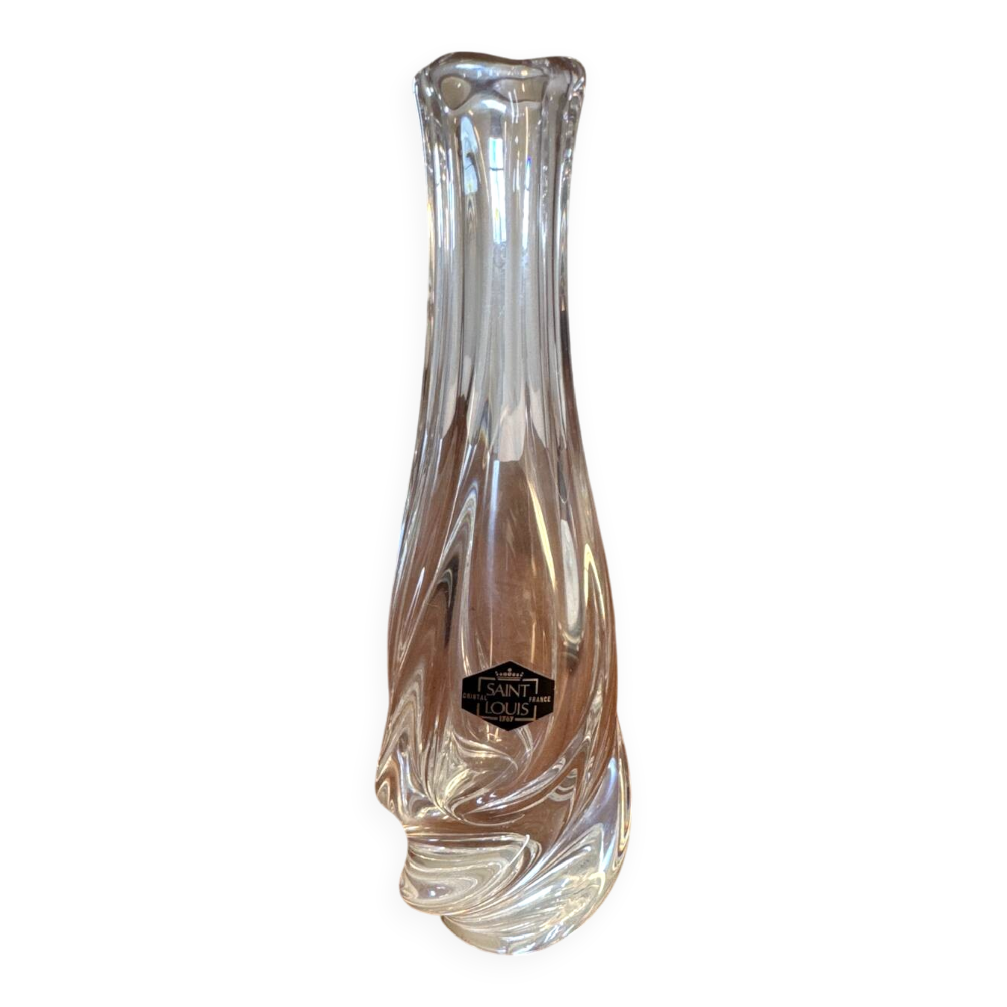 Saint-Louis crystal soliflore – Sculptural design – H 19.5 cm