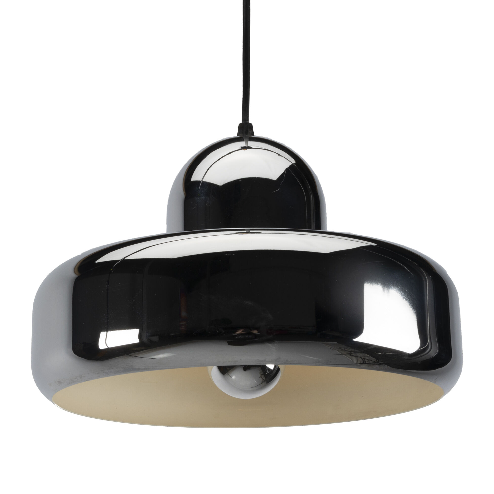 Chrome UFO Space Age Pendant Lamp