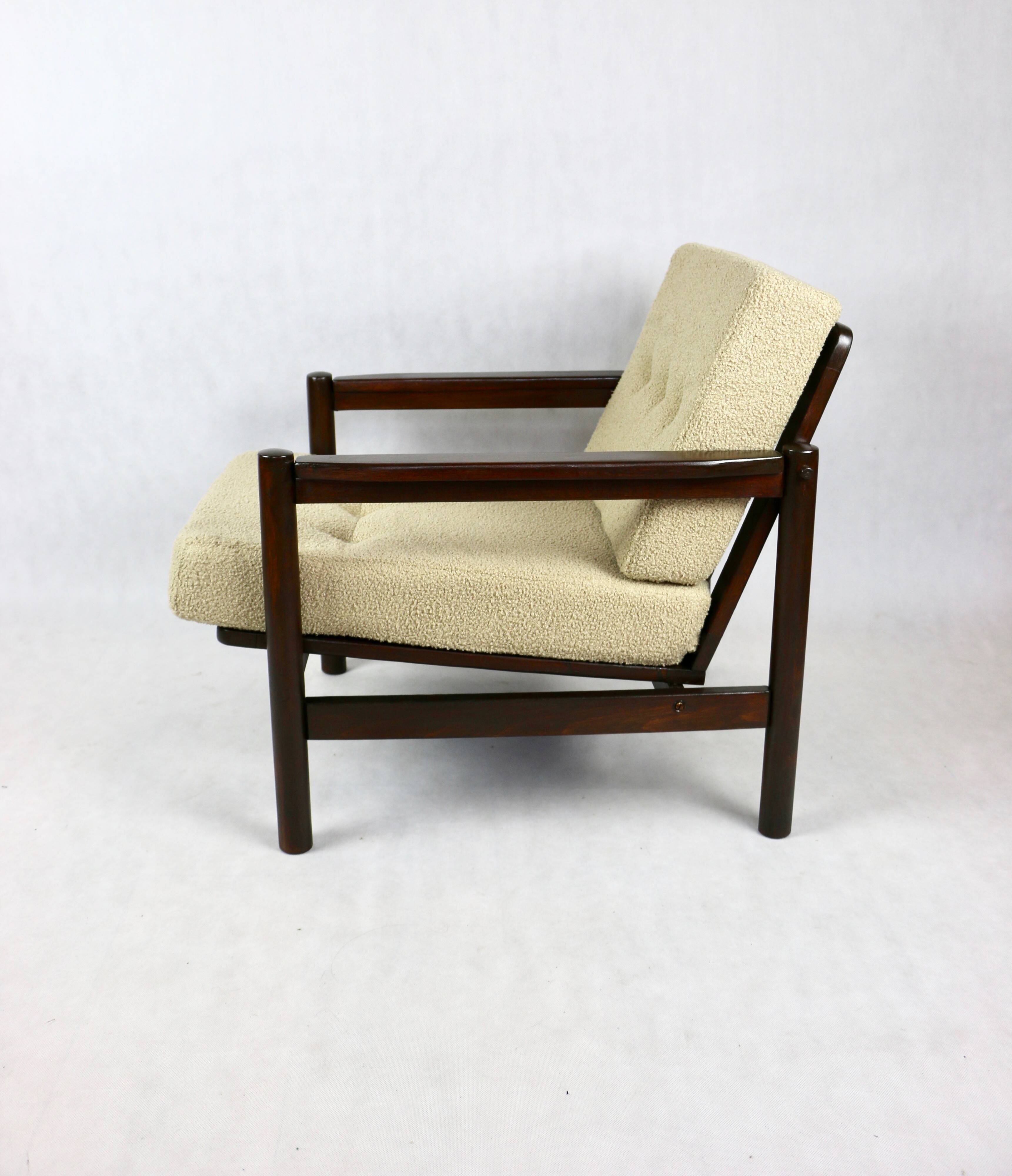 Vintage Boucle Armchair in Beige, 1970s