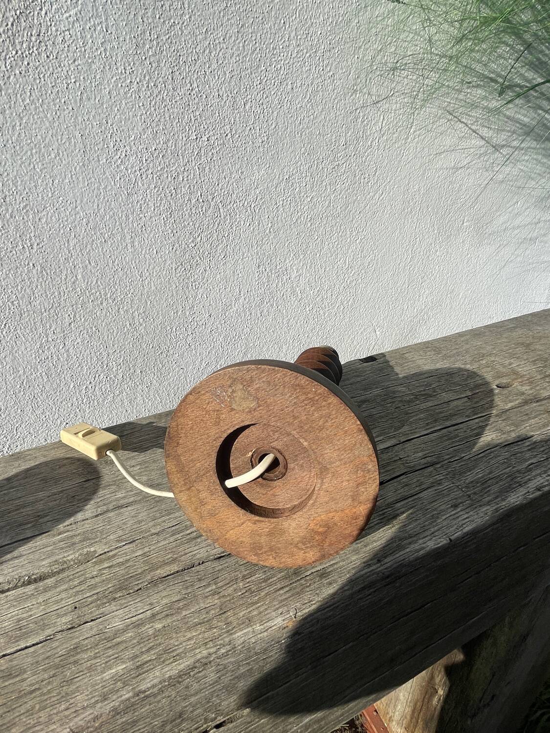 Art Deco wooden lamp base in the style of Charles Dudouyt.