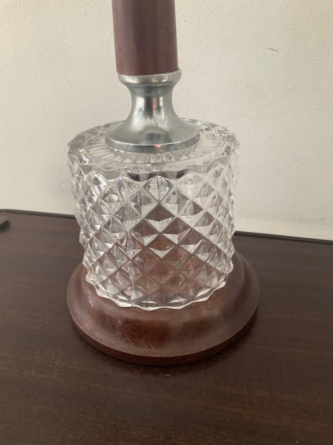 Scandinavian teak and glass lamp from the 60s