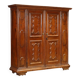Antique baroque wardrobe in walnut and fabric, Piedmont, Italy, 18th century