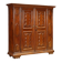Antique baroque wardrobe in walnut and fabric, Piedmont, Italy, 18th century
