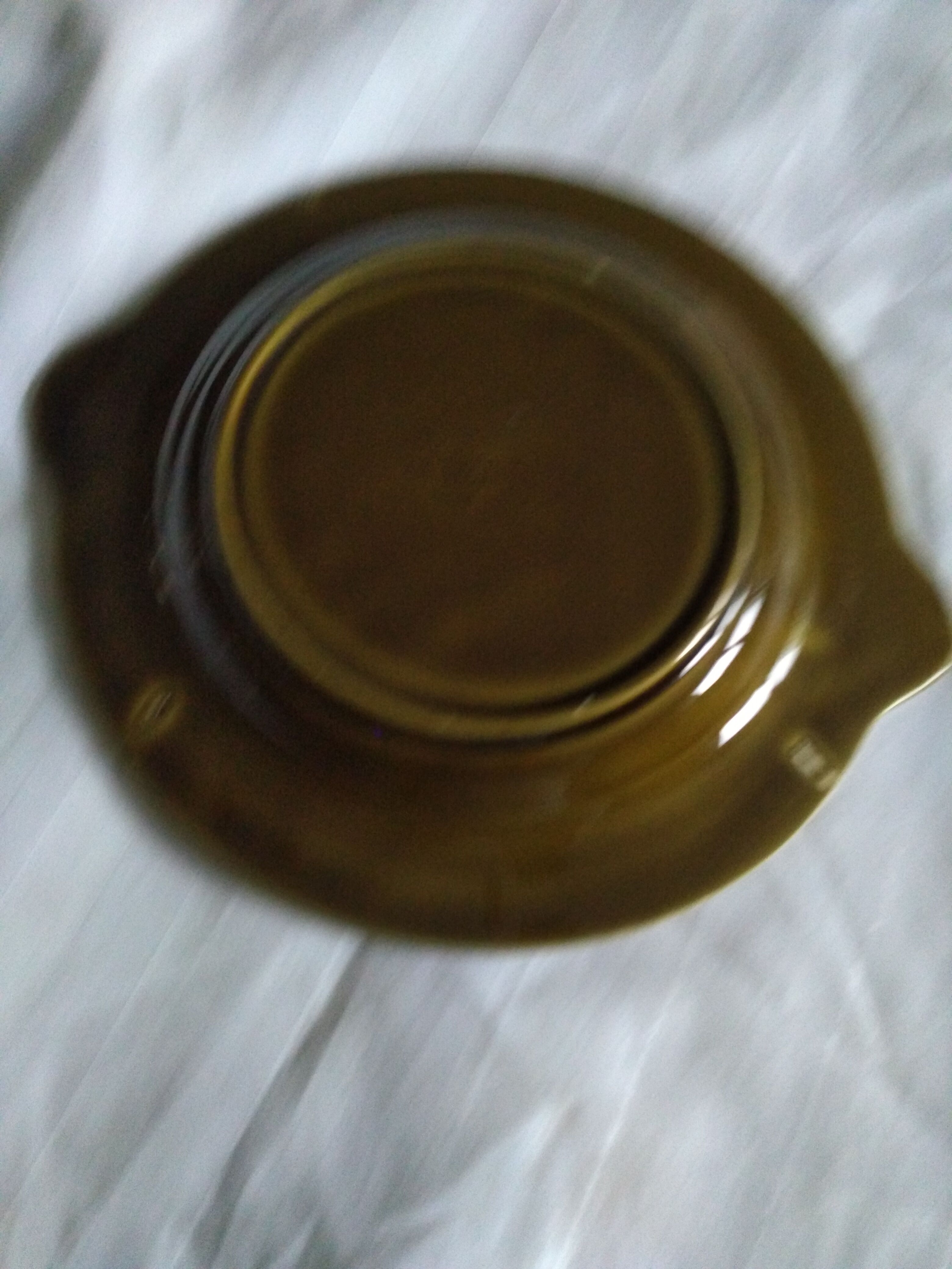 Plat rond vintage en forme de poissoncéramique de Sarguemines