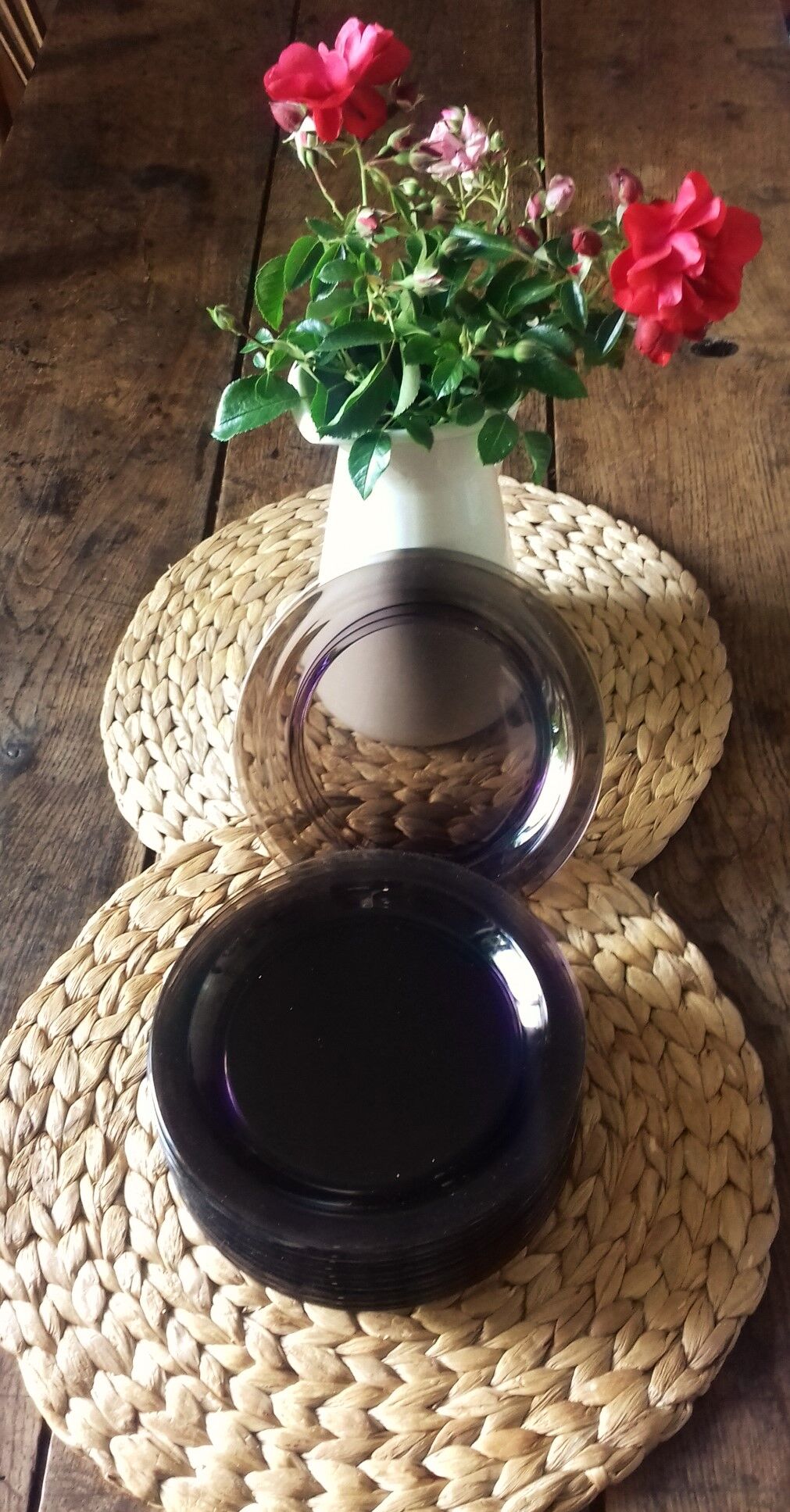 Lot 12 plates Vereco Glass soaked brown vintage brown