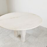 Round Italian travertine table from the 1970s