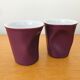 Lot 2 cups white and purple porcelain REVOL