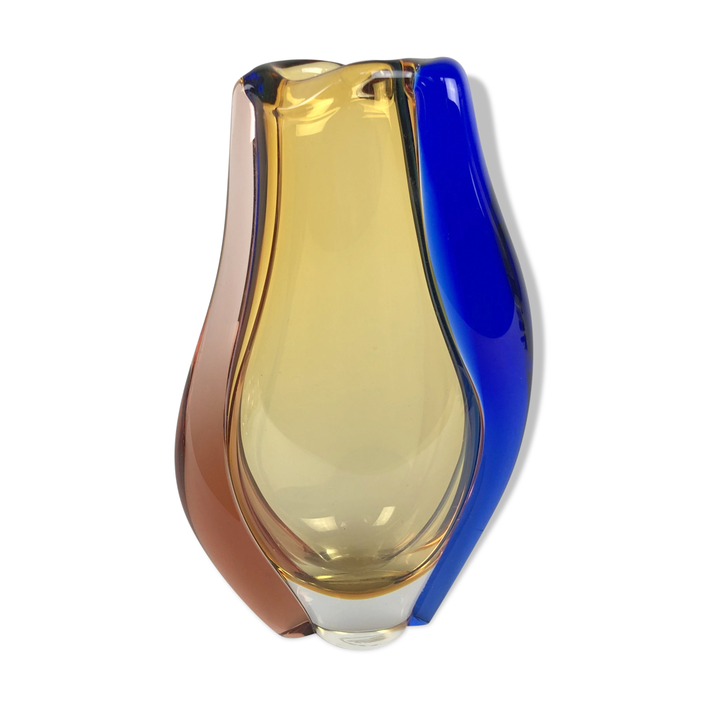 Vase par Hana Machovska pour Mstisov Glassworks, Tchécoslovaquie années
