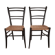 Pair of wooden chairs and rope Italy 1960