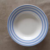 Old deep plate with baby blue border