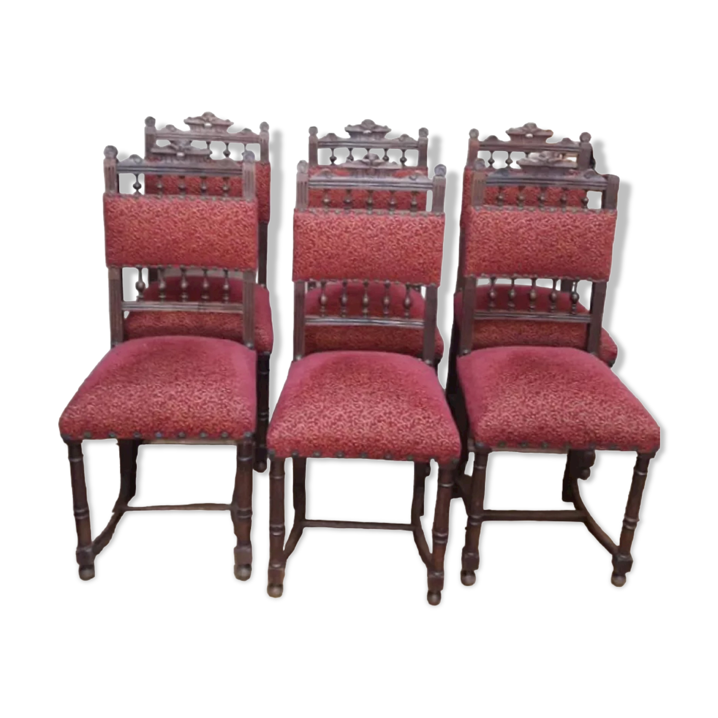 Series of 6 reupholstered Renaissance style chairs