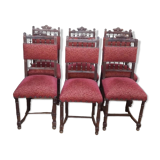 Série de 6 chaises retapissées style Renaissance
