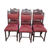 Series of 6 reupholstered Renaissance style chairs