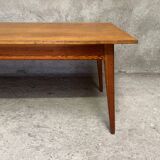 Vintage oak farm table with compass legs, 1950s