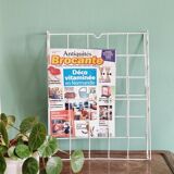 Vintage white wall magazine holder