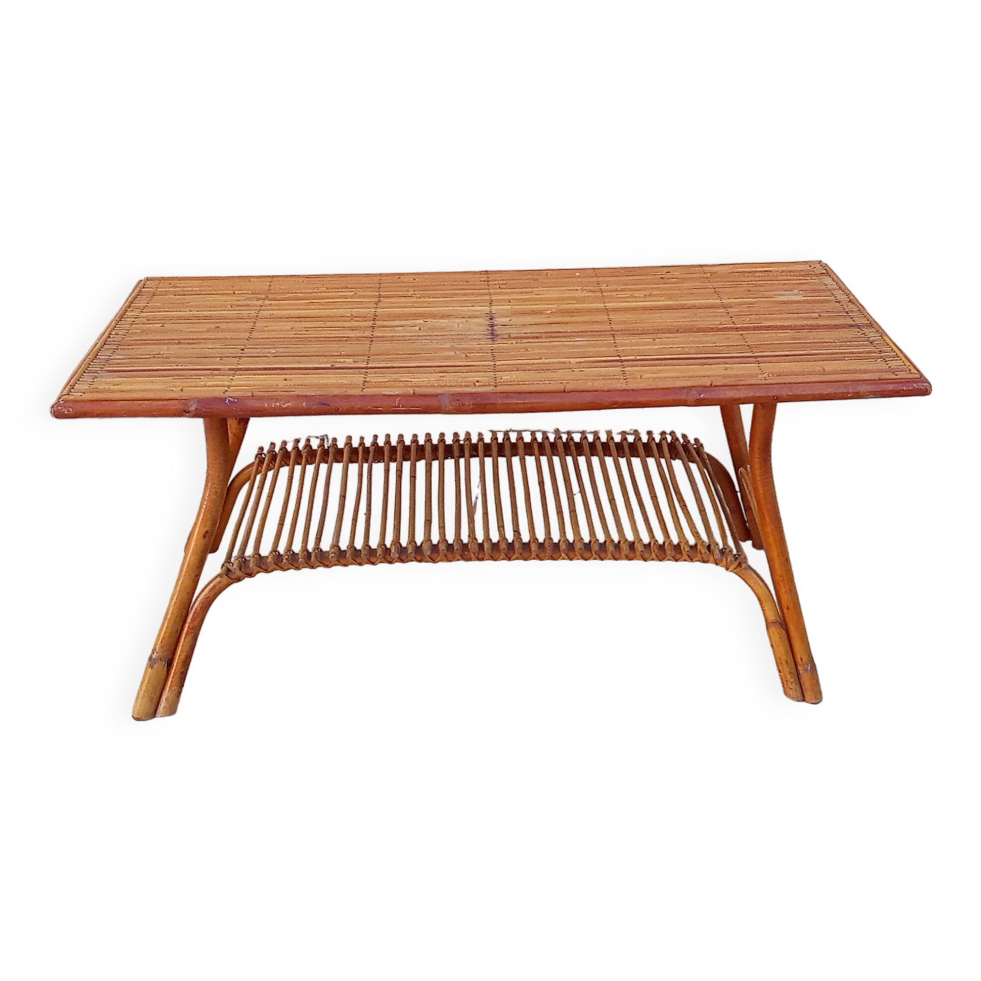 Vintage rattan coffee table