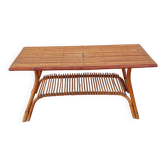 Table basse vintage rotin