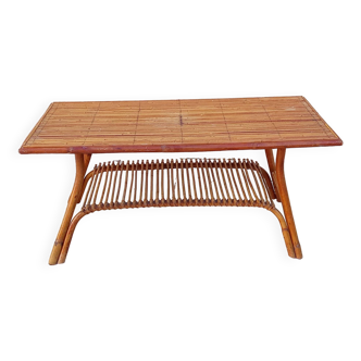Vintage rattan coffee table