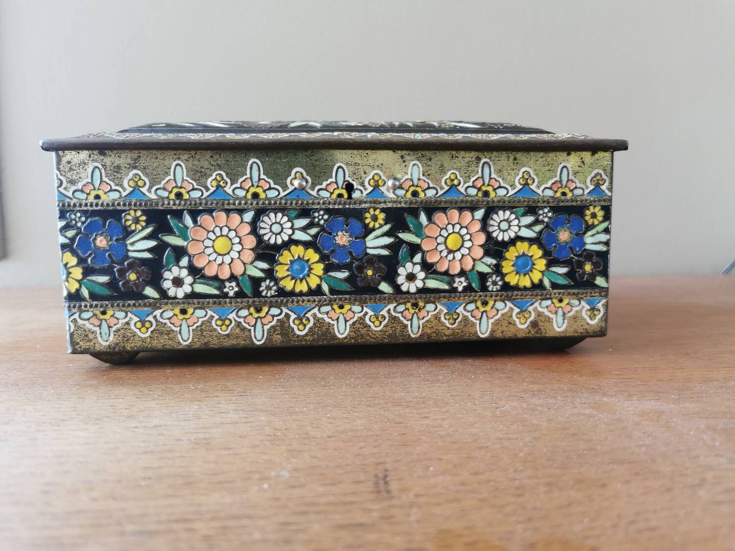 Vintage painted metal box
