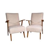 Set of 2 vintage bouclé armchairs