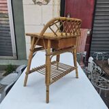 1960s rattan bedside table