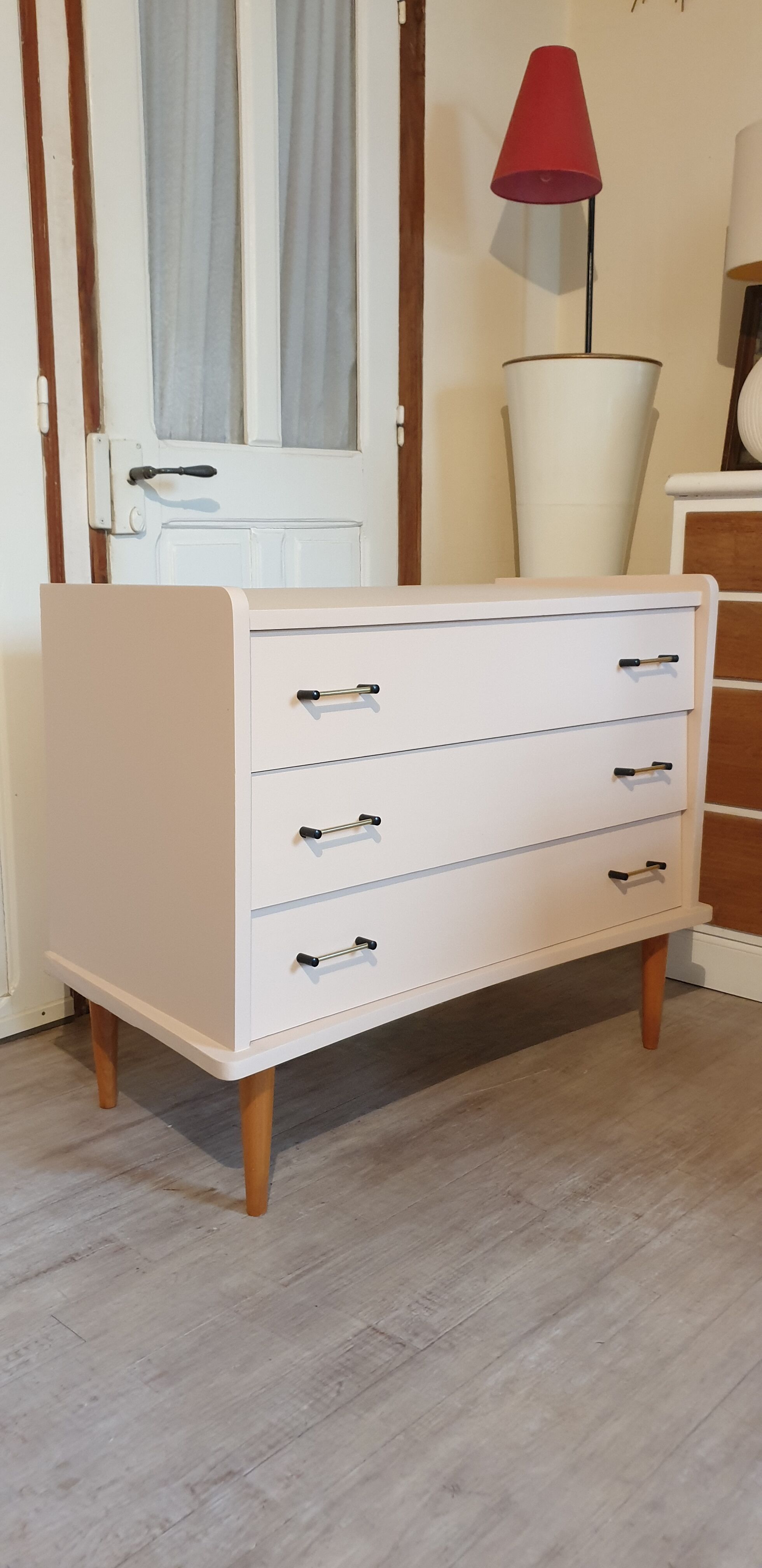 Pink vintage chest of drawers