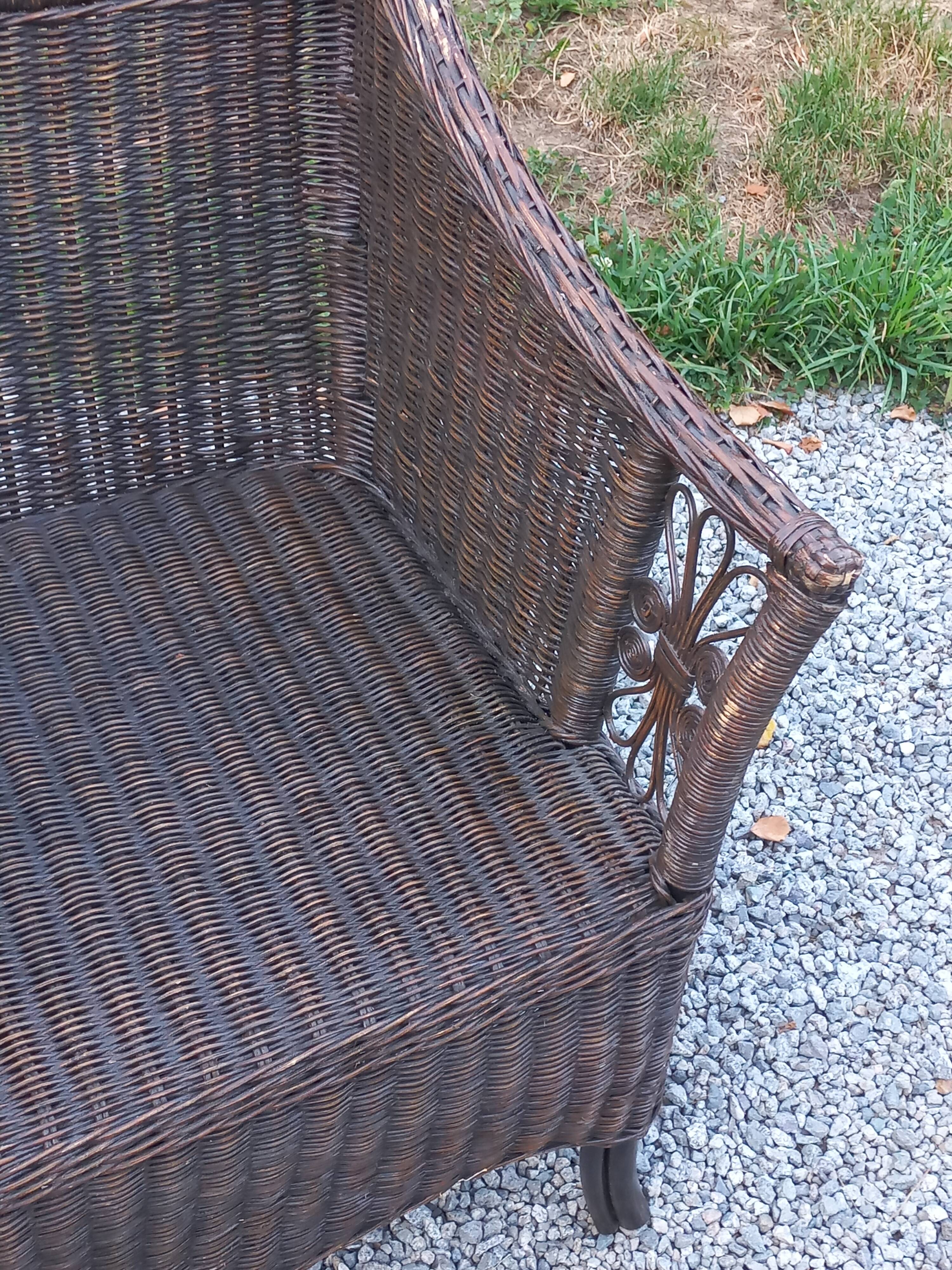 Set de 3 fauteuils en rotin des années 70