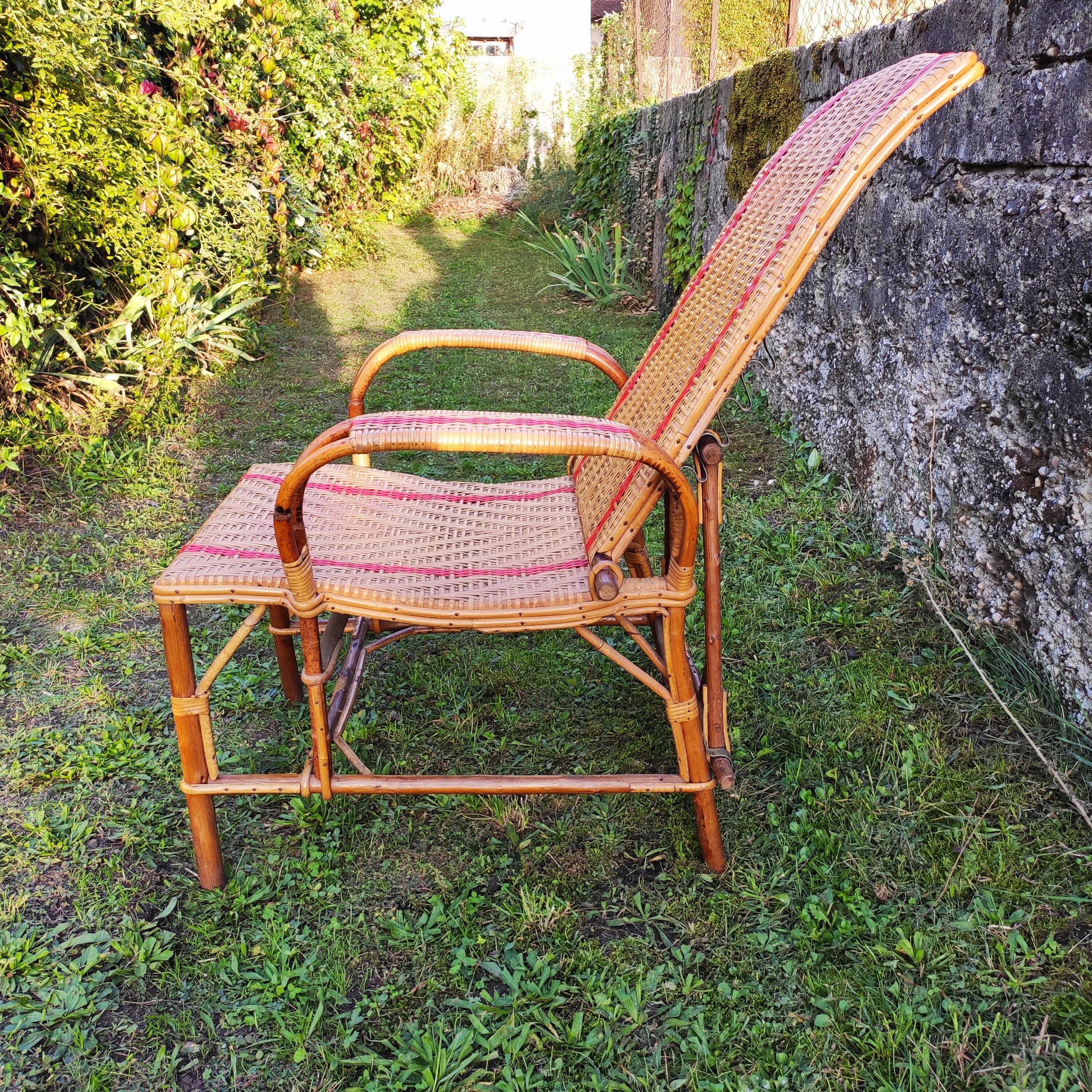 Old rattan armchair