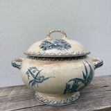 Earthenware tureen tureen Pexonne birds