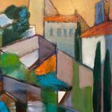 View of the village signed Duret