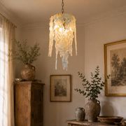 Important lustre Murano attributed to Mazzega, stalactite glass, Italy.