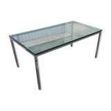Vintage glass slab coffee table
