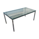 Vintage glass slab coffee table